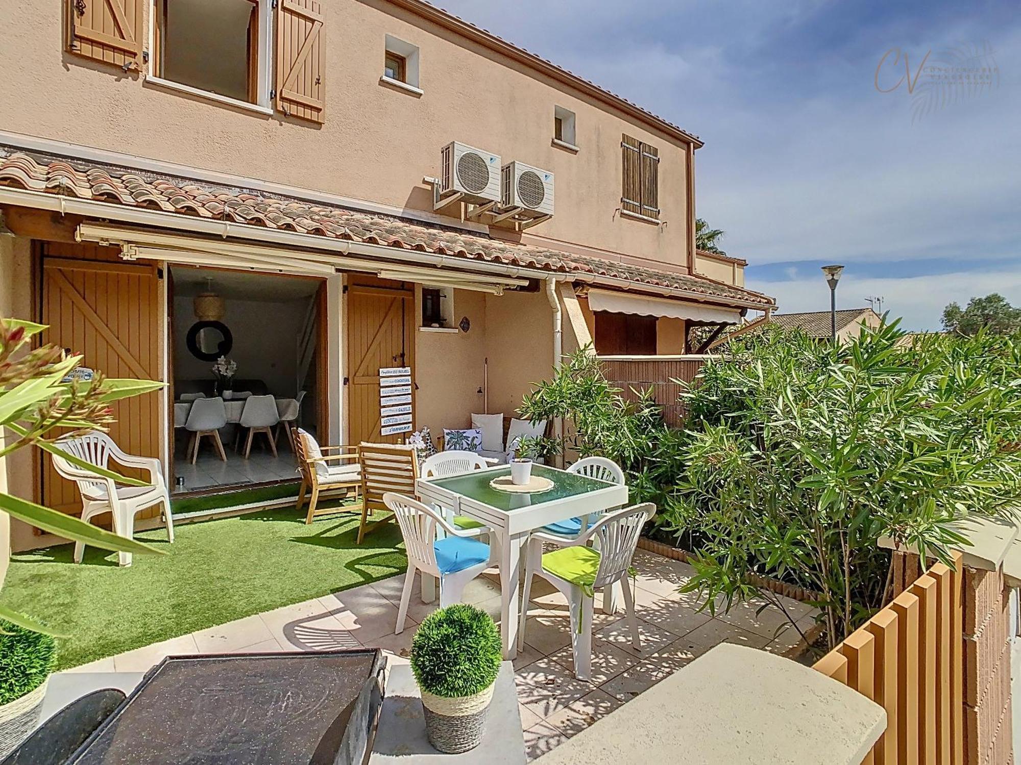 Maison "Douceurs D'Ete " Maison De Vacances Bord De Mer A Vias Plage - 600M De La Plage Et Du Canal Du Midi - Piscine Residentielle, Wifi Fibre, Activites Et Loisirs المظهر الخارجي الصورة